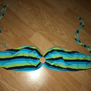 Old‎ Navy Medium Bikini Top Green Blue Stripes